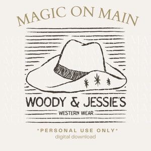 Personal Use Only ** Woody & Jessie's Western Wear - PNG - Digital Download - Inspired Shirt Design