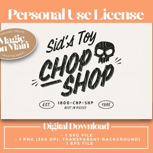Personal Use Only ** Sid's Toy Chop Shop - Toy Story - PNG - Digital Download - Inspired Shirt Design
