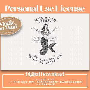 Nur für den persönlichen Gebrauch ** Mermaid Lagoon - PNG - Digital Download - Inspiriert Shirt Design
