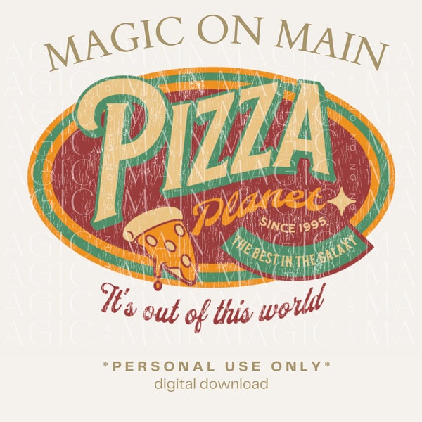 Personal Use Only **  Pizza Planet - PNG - Digital Download - Inspired Shirt Design