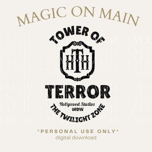 Personal Use Only ** Tower Of Terror - PNG - Digital Download - Inspired Shirt Design