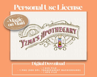 Personal Use Only ** Yzma's Apothecary - PNG - Digital Download - Inspired Shirt Design