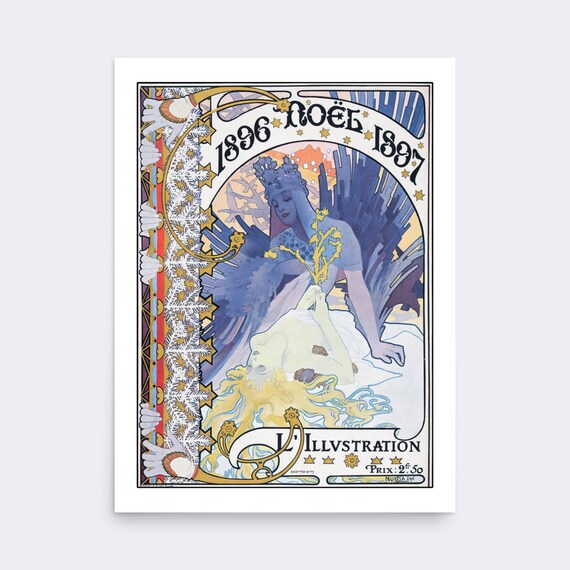 L'illustration Magazine Christmas Cover (1896) Art Nouveau Poster