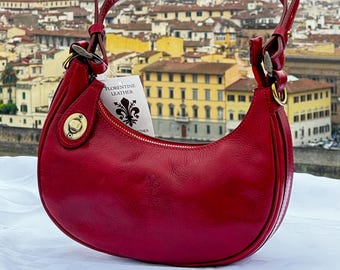 Bolsos de piel florentina para mujer | Elegante bolso de hombro de piel italiana | Hecho en Italia
