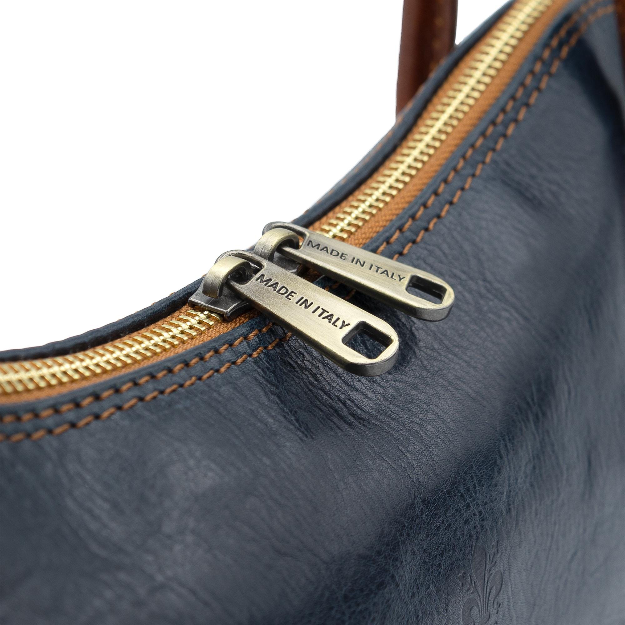 Italian Handmade Leather Bag for Women | Vintage Dark Blue Leather