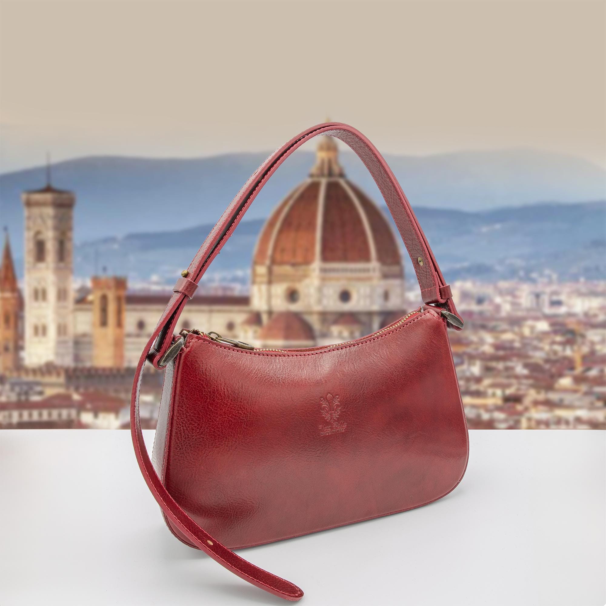 Umhängetasche Italienische Handtaschen Vera Pelle Leather