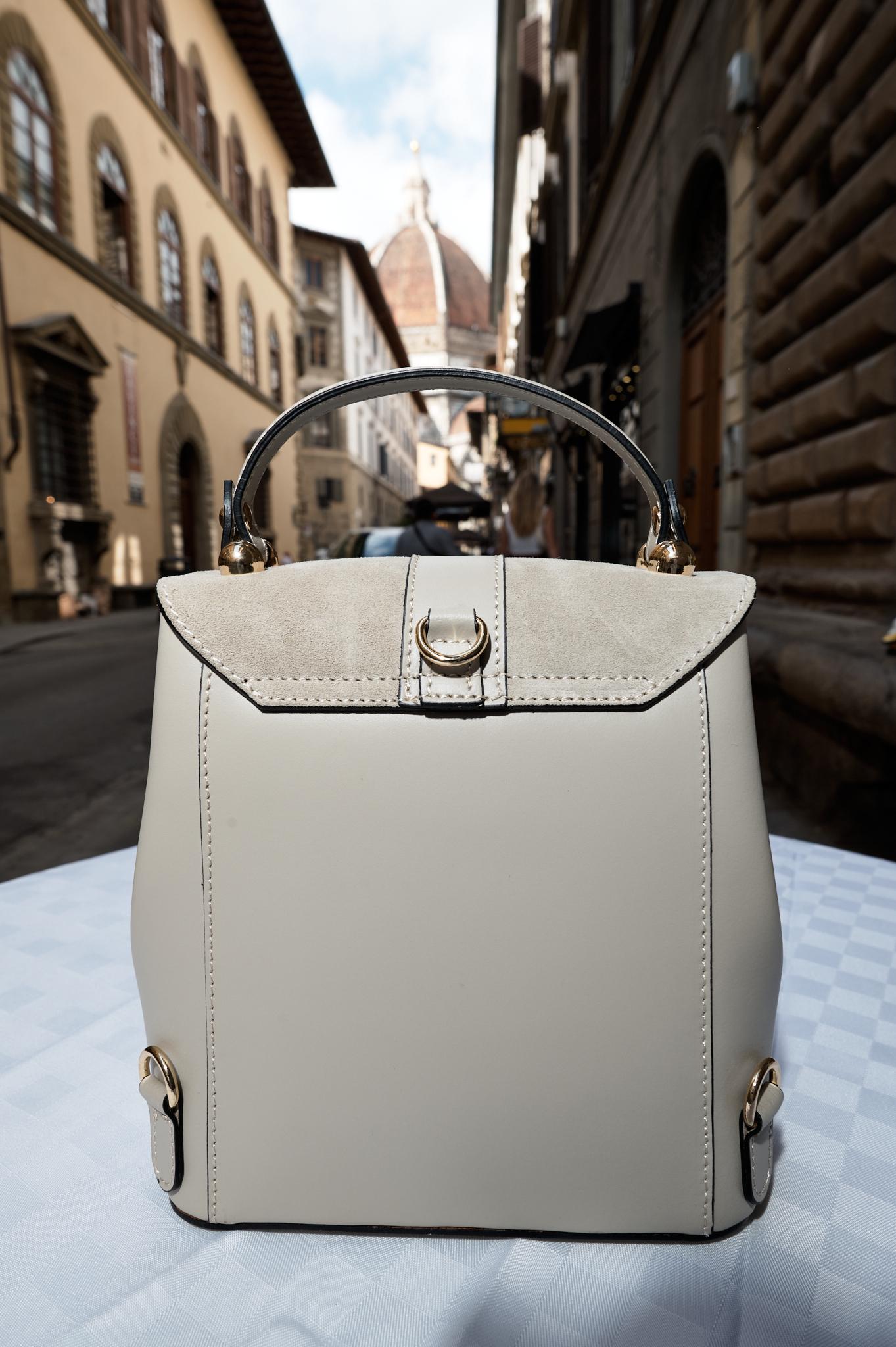Elegant Cream Leather Backpack Convertible Leather Backpack – Coconut Cream – Smallwoods main image 3