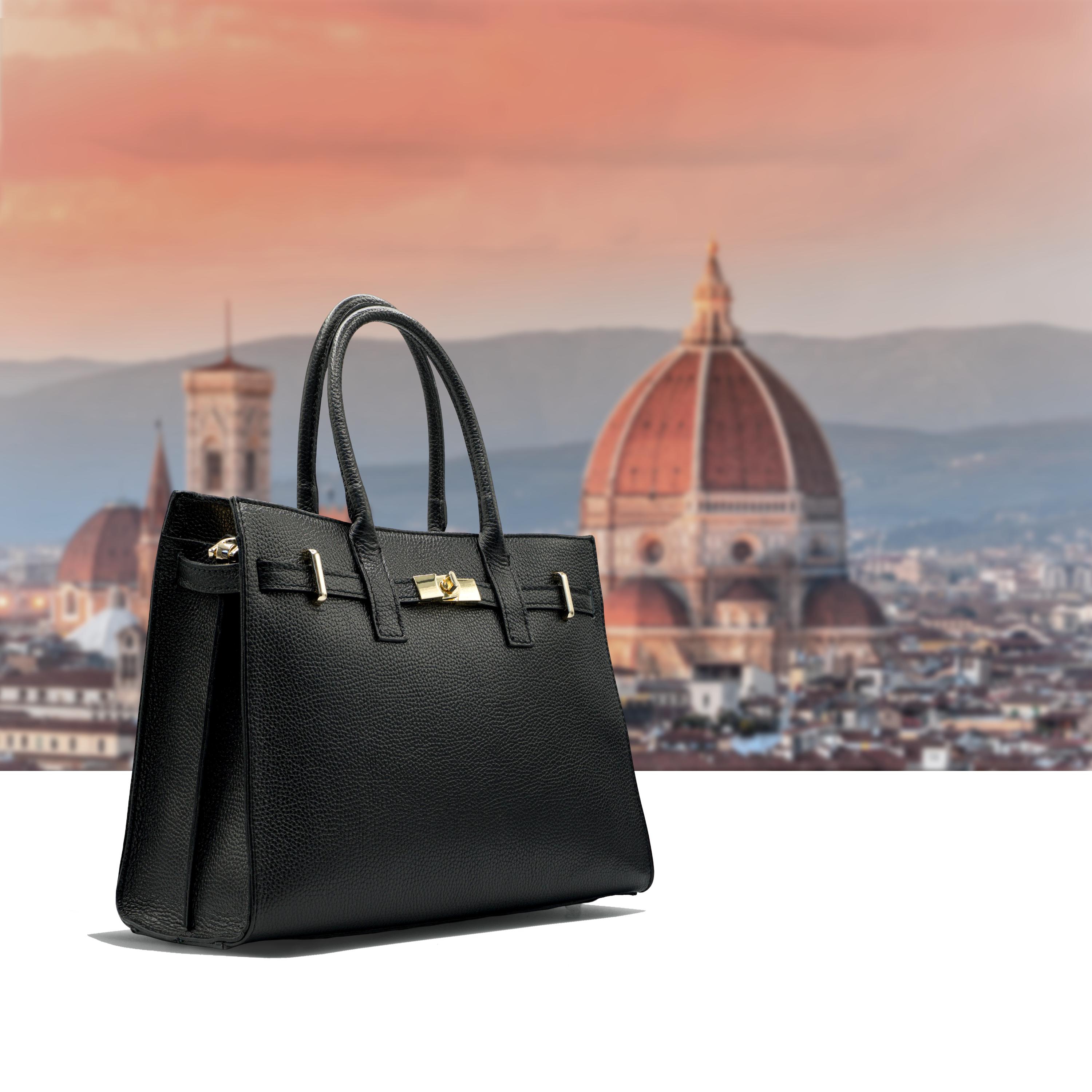 Italian Handmade Leather Bag for Women | Elegant Black Leather