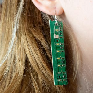 Unique Upcycled Electronics Earrings — PCB Statement Jewelry