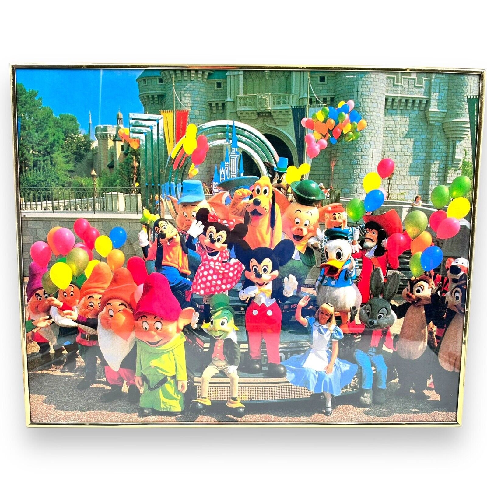 Vintage 80s 90s Mickey Mouse Walt Disney World Framed Poster Vintage 80s 90s Mickey Mouse Walt Disney World Framed Poster