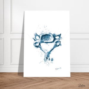 Cervical vertebra joint watercolor painting handmade