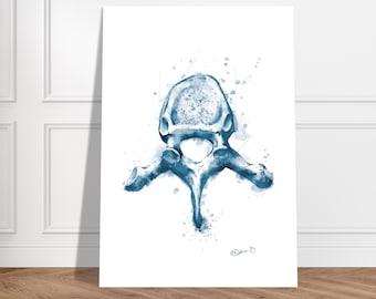 Thoracic vertebra joint watercolor painting handmade