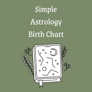 Mapa astrológico simples de nascimento, download digital de PDF, signo do zodíaco, mapa astrológico personalizado, presente astrológico