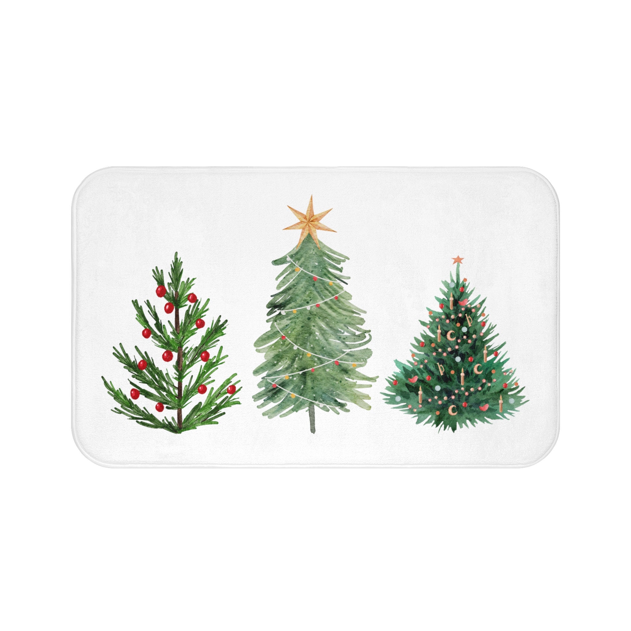Christmas Tree Bath Mat, Farmhouse Christmas, Christmas Bathroom Decor