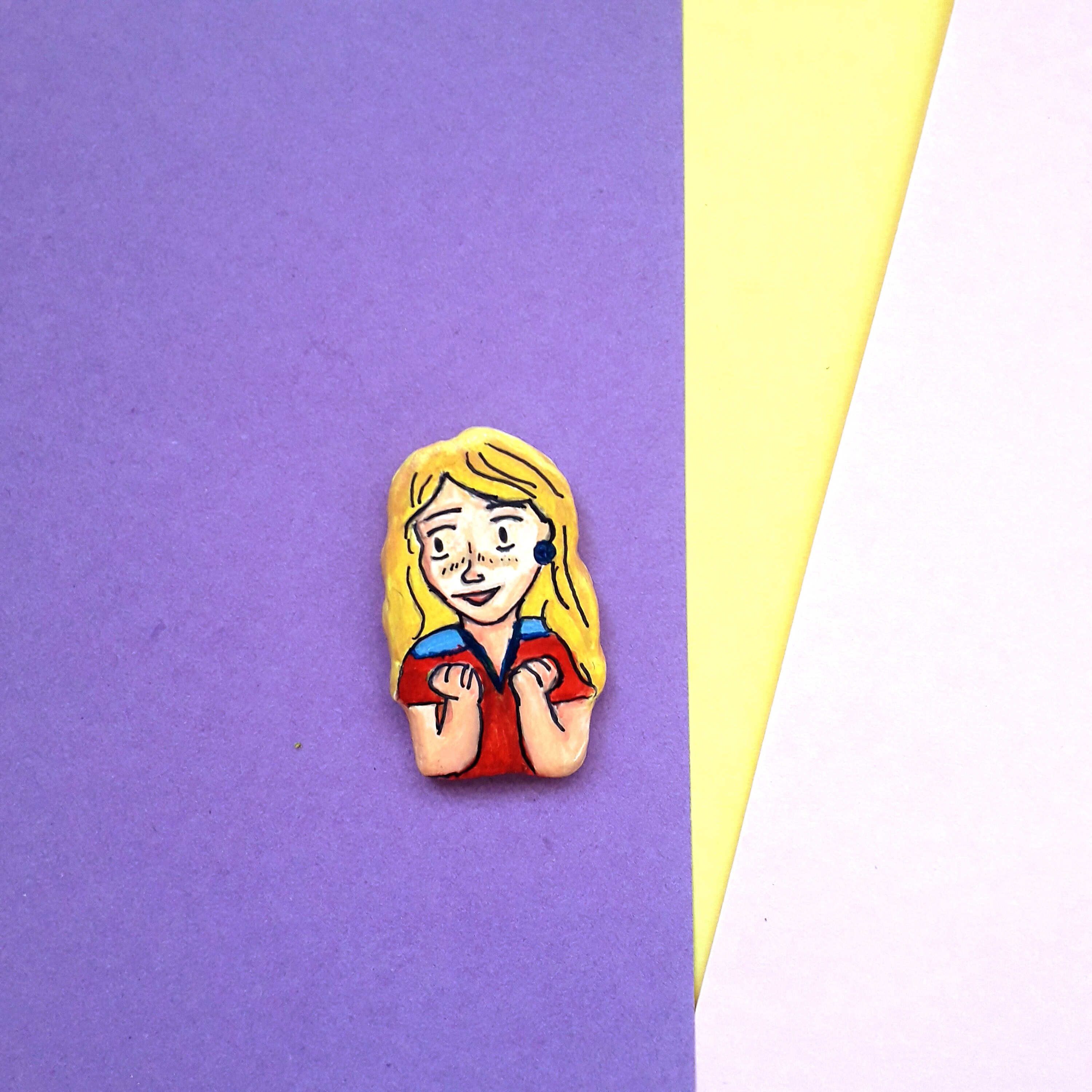 Original Ceramic Brooches, Handmade Acrylic Pins, Quirky Brooches