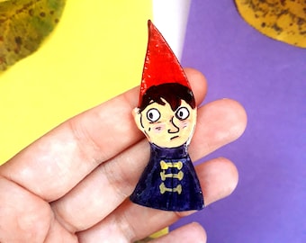 Funny Halloween pin, Clay acrylic pins, OTGW brooch, Boho spooky pin, Cute character brooch, Handmade clay pins