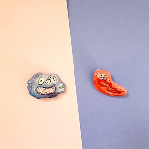 Cell biology brooches, PhD charm, Life sciences pins, Clay acrylic pins, Cancer biology, Gifts for PhD student, Ceramic biology brooch