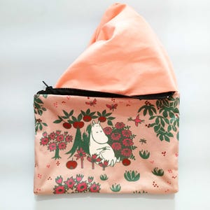 Moomin Zipper Pouch: Handmade Cotton Finnish Purse, Anime Organizer image 7