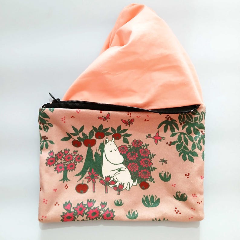 Moomin Zipper Pouch: Handmade Cotton Finnish Purse, Anime Organizer image 7