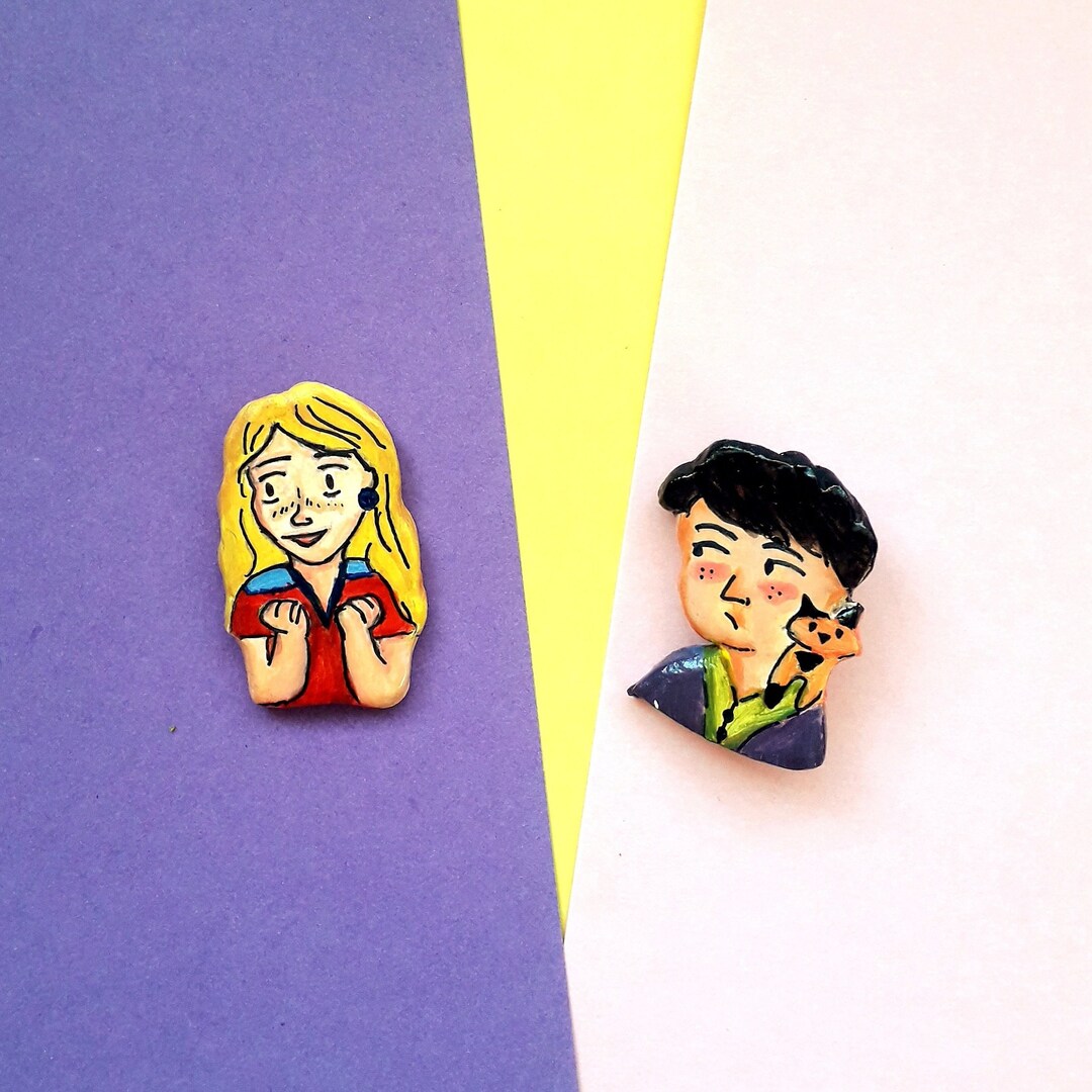 Original Ceramic Brooches, Handmade Acrylic Pins, Quirky Brooches