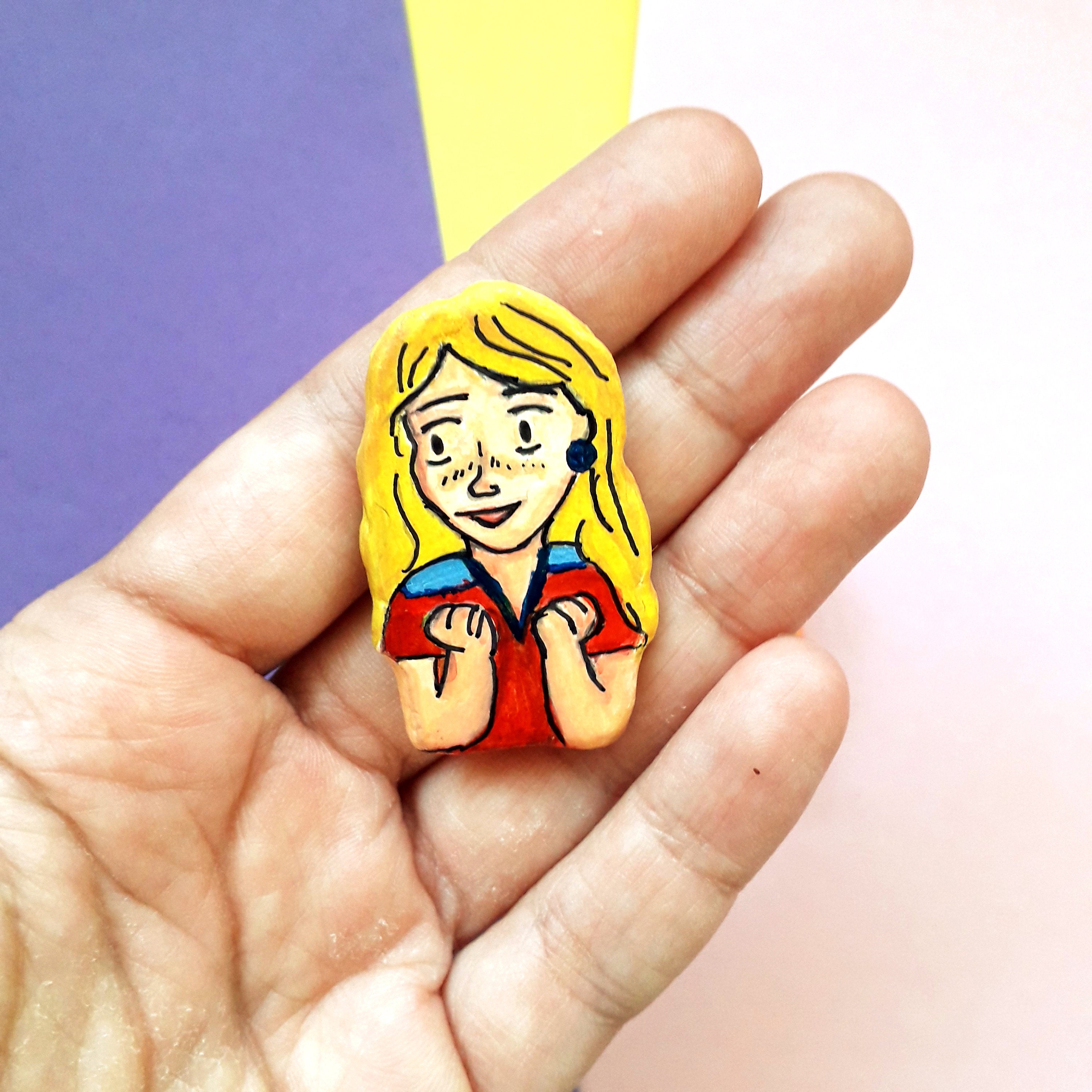 Original Ceramic Brooches, Handmade Acrylic Pins, Quirky Brooches