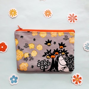 Bolsa nórdica de linho com zíper, bolsa estilo escandinavo, bolsa pequena feita à mão, bolsa de linho com forro de algodão, bolsa organizadora kawaii, bolsa finlandesa