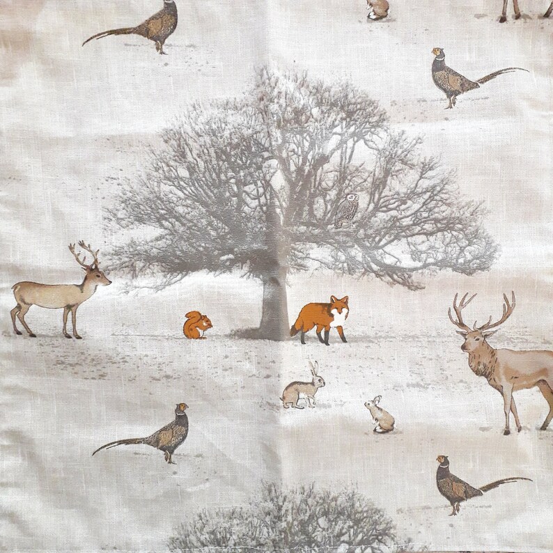 Linen animal cloth napkins, Set of 4, Cloth towels, Forest animals, Reusable Napkins, Fox napkins, Forest Animal Table Decor image 9