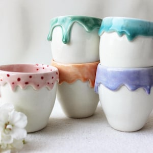 Handmade drippy espresso cup set of five