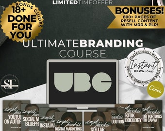 Ultimate Branding Course UBC, MRR, Digital Marketing with MRR, Digital Products Digital Marketing Course, Faceless Marketing, Bundle, Resell