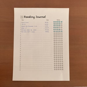 Printable Reading Journal, Reading List, Book Review, Reading Tracker - 3 Colors Pack - Back to School