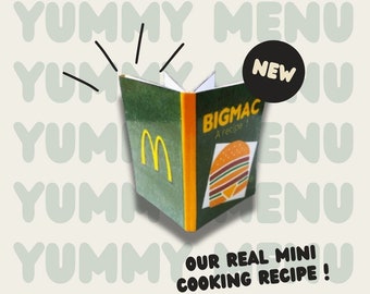 Réel livre de recette BigMac McDonald's à l'échelle 1:6 Livre de recettes de cuisine pour mini cooking, cuisine miniature, tiny world