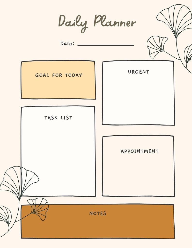 Daily Printable Planner, Digital Planner Etsy