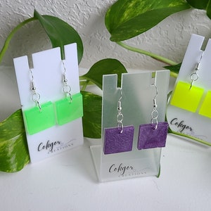 Small Solid Square Drop Earrings