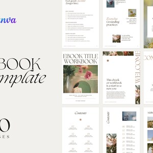 Ebook Canva Template | Wellness & Health coaches | Course creator workbook | Bright and feminine