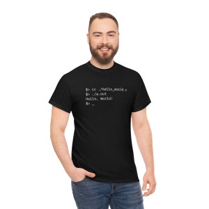 Programmer Unisex T-Shirt Hello, World C or C programming Developer Shirt image 4