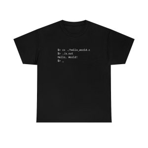 Programmer Unisex T-Shirt Hello, World C or C programming Developer Shirt image 2