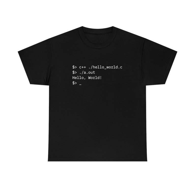 Programmer Unisex T-Shirt Hello, World C or C programming Developer Shirt image 8
