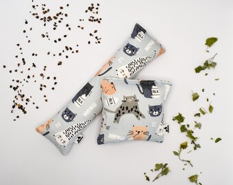 Handmade Cat Toy Set – Organic Catnip, Silvervine, or Valerian Kickers & Pillow Play Toys, NEW SIZE