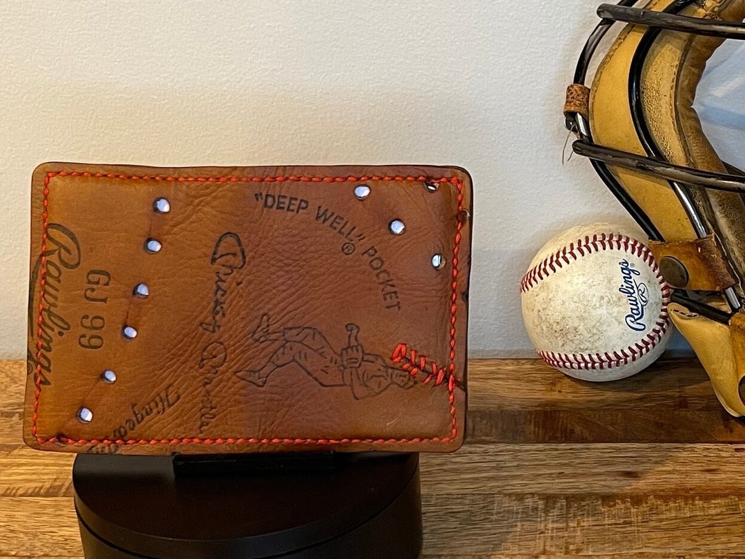 Stan Musial Baseball Glove Leather Wallet Minimalist Leather 