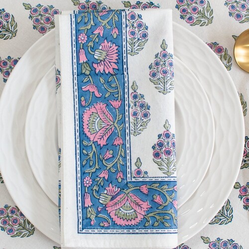 Floral 100 Cotton Cloth Napkins for Dining Table Kitchen Etsy