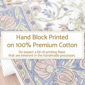 Floral Print 100% Cotton Set of 6 Placemats for Dining Table Kitchen Wedding Everyday Use Dinner Parties (14x18 inch, Blue, Block Printed) afbeelding 6
