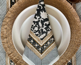 Black Cloth Napkins for Dining Table, Kitchen, Wedding, Baby Shower,Dinner Parties & Everyday Use, 20x20 inch, 100% Cotton