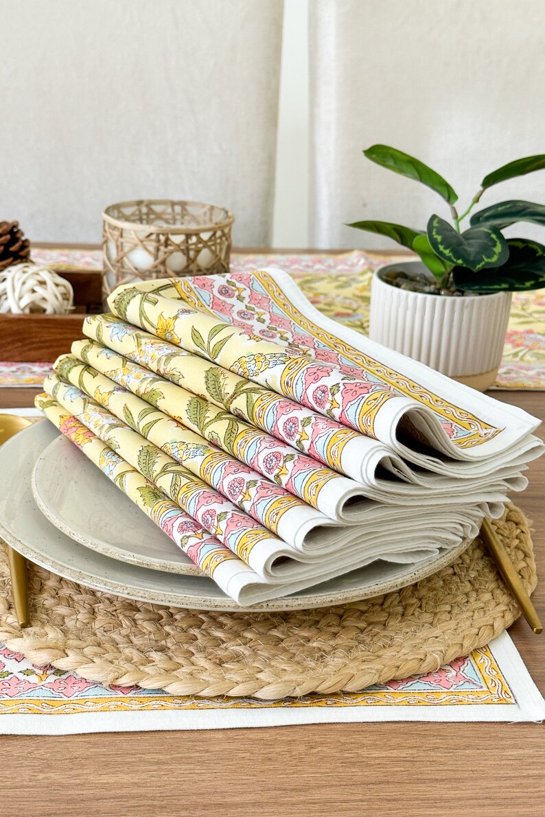 Yellow Cloth Napkins for Dining Table, Kitchen, Wedding, Baby Shower ...