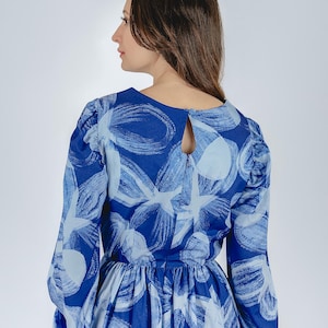 Floral Long Dress | Boho Maxi Dress with Long Sleeves | Summer Plus Size Dress S-3XL | Flowy Printed Dress