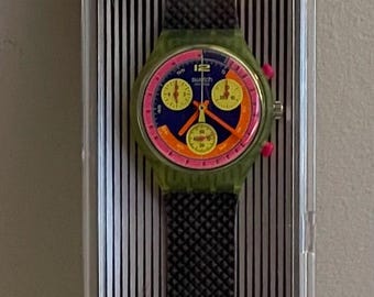 Vintage 1992 Swatch Chrono GRAND PRIX SCJ101 - Unworn Mint