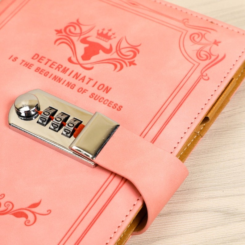 Retro Leather Journal With Lock Brown Hard Cover Journal Etsy