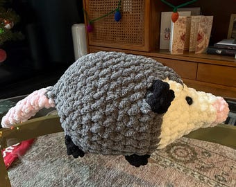 Crochet Amigurumi Opossum Plushie