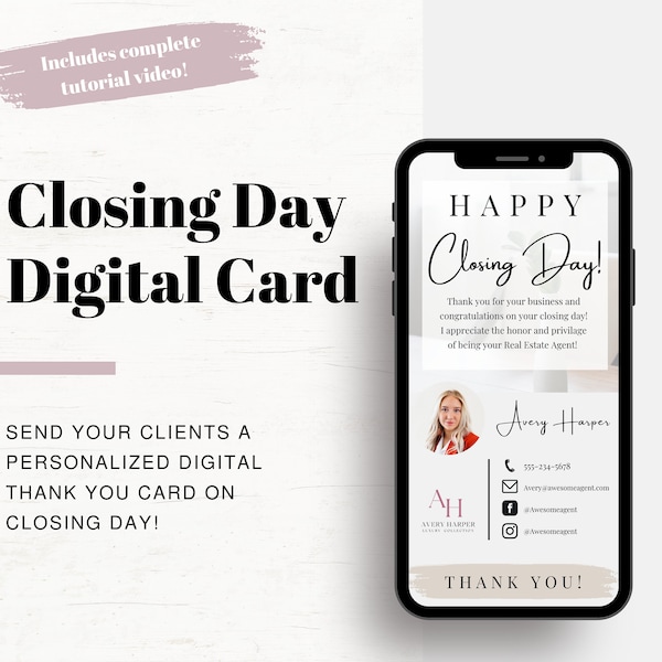Closing Day Digitale Dankeskarte | Realtors & Hypothekenmakler