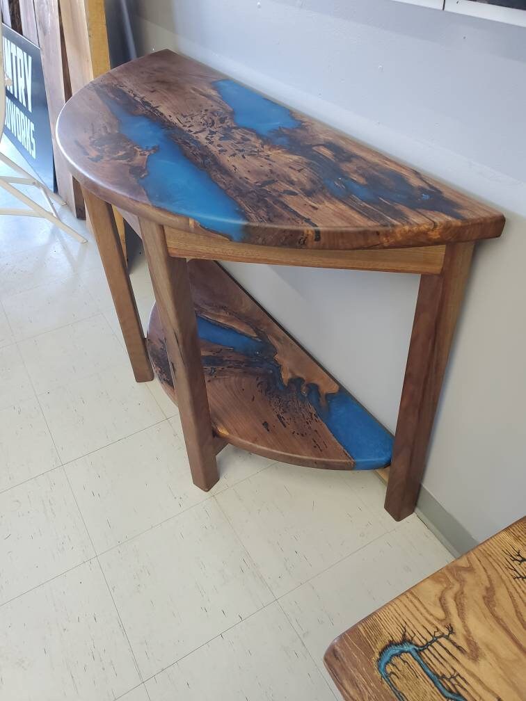 Half Round Walnut Entry/console Table - Etsy