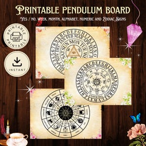 Printable Pendulum Board, Spiritual Dowsing Chart, Witchcraft Divination Tool, Spiritual Guidance Tool, Yes No Maybe Board, Instant Download